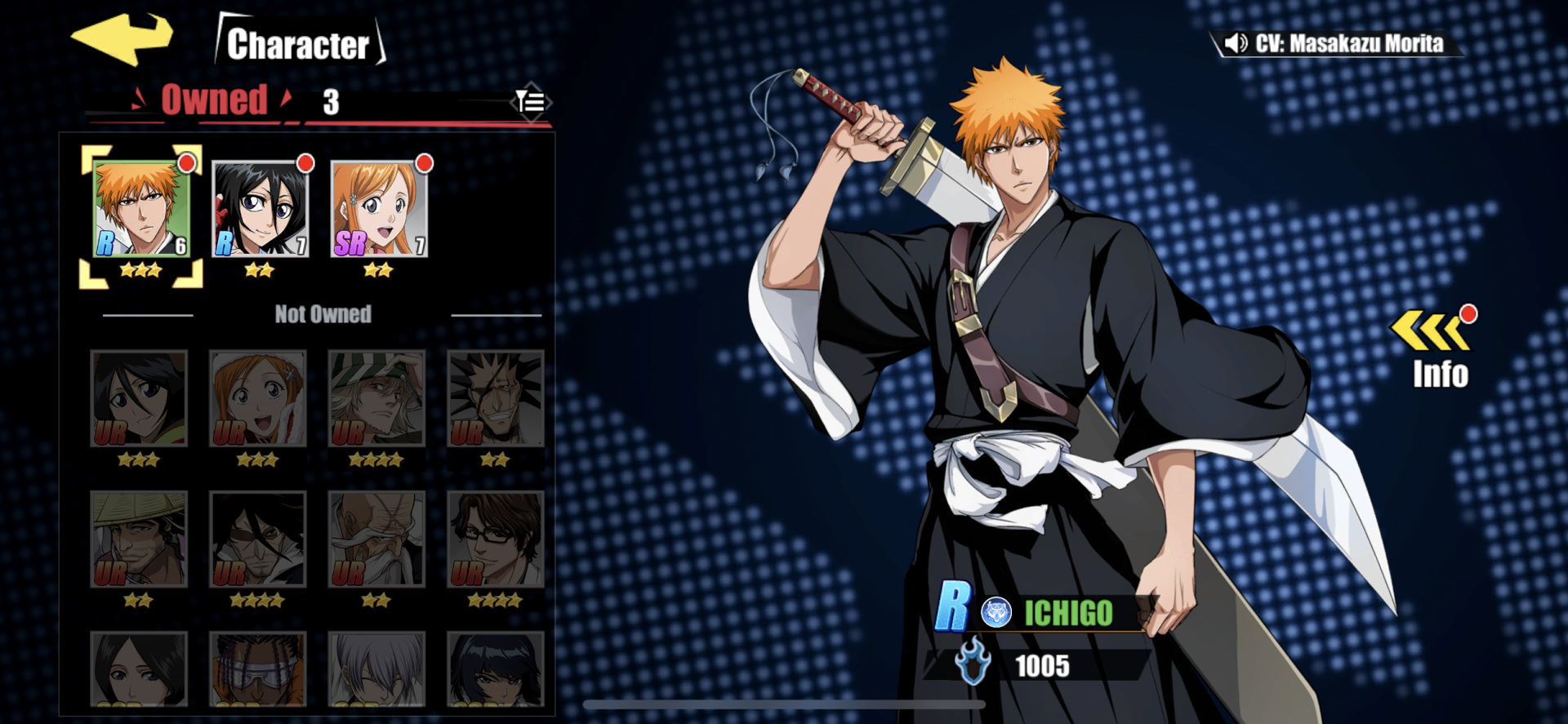 Character Collection Interface