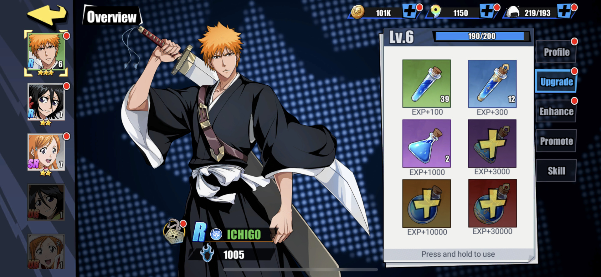 Character Upgrade System